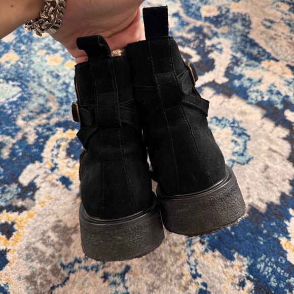 AMI ALEXANDRE MATTIUSSI Suede Jodhpur Boots In Black Size 10 - Picture 4 of 6